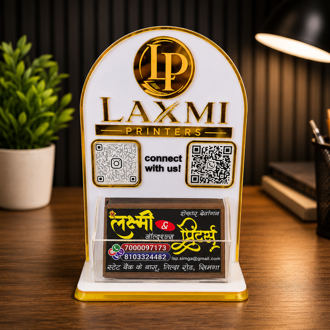 Customized Acrylic QR Standee with Logo | Tabletop Payment QR Code Stand | Social Media Display for Shops, Cafes, Salons, Restaurants